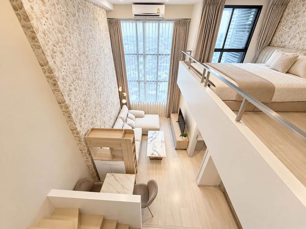 ปล่อยเช่า Knightsbridge Prime Sathorn ราคา 35,000 บาท ห้องใหญ่ 2 ชั้น Duo Space (Loft) เพดานสูง 4.4 เมตร สไตล์ Luxury