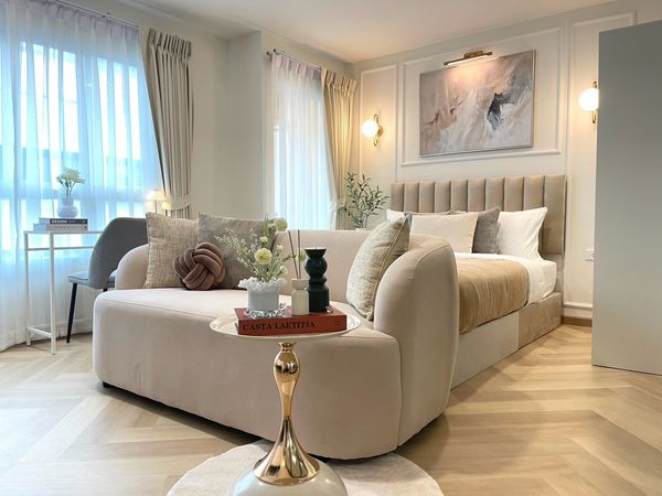 K-7213 🔥🔥 Beautiful room, newly decorated, near MRT Rama 9, only 350 meters, for sale! Condo PG2 Rama 9 Condominium ready to move in.