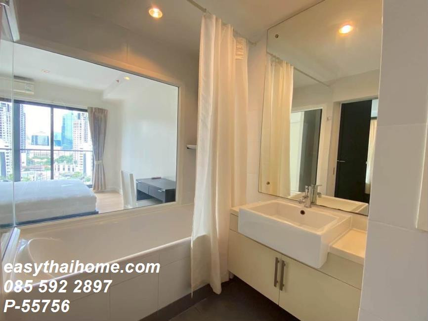 P-55756 Spacious 42 sq.m. 17th Fl. City View Fully Furnished with Bathtub The Seed Mingle Sathorn-Suanplu Line@easythaihome 085-592-2897  – รูปที่ 3