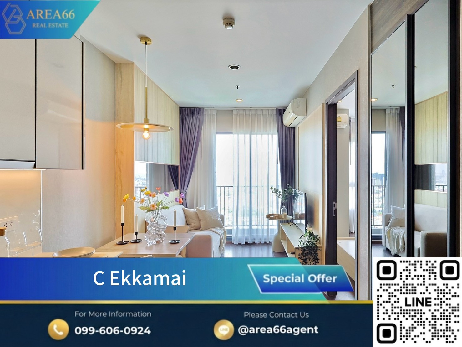 🔥 ขายคอนโดน่าอยู่❗️ชั้นสูง ห้องสวยเกินคาด ในราคาที่น่าสนใจ C Ekkamai