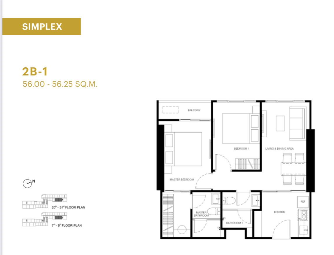 Selling down payment Xelf by Sansiri, beautiful room, garden view, simplex room, 2 bedrooms, 2 bathrooms, size 56 sq m. – รูปที่ 2