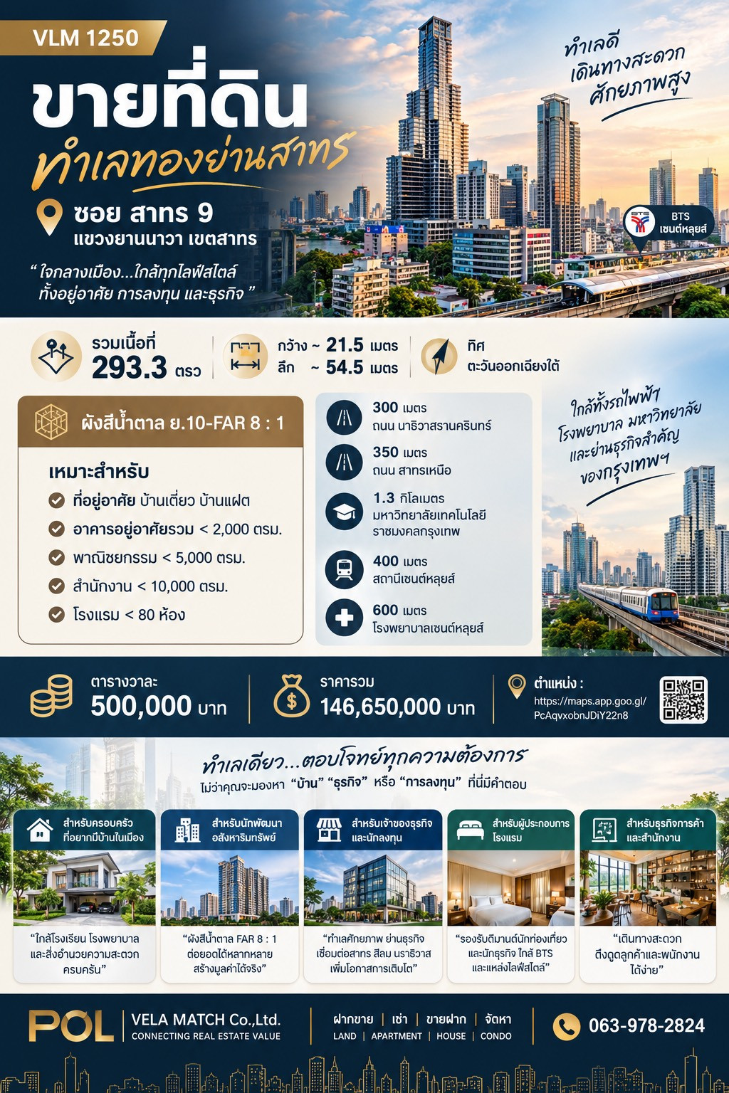 VLM 1250 | ขายที่ดินสาทร 9 ใกล้ BTS เซนต์หลุยส์ | 293.3 ตร.ว. | เหมาะพัฒนาโรงแรม / Hospitality VLM 1250 | ขายที่ดินสาทร 9 ใกล้ BTS เซนต์หลุยส์ | 293.3 ตร.ว. | เหมาะพัฒนาโรงแรม / Hospitality