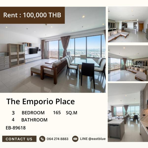 02/10/2026, 👑 The Emporio Place for Rent - 3 Bed 165 sqm, Near BTS Phrom Phong 0642748883
