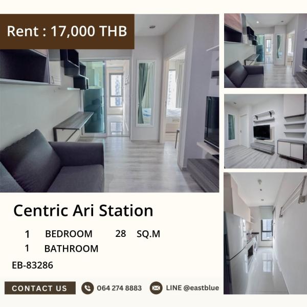 05/10/2026, Cozy 1-Bed at Centric Ari Station 🏢
Bright & Airy Unit - Perfect Urban Getaway! 💫

EB-83286 | 28 sqm | 17,000 THB/month 0642748883