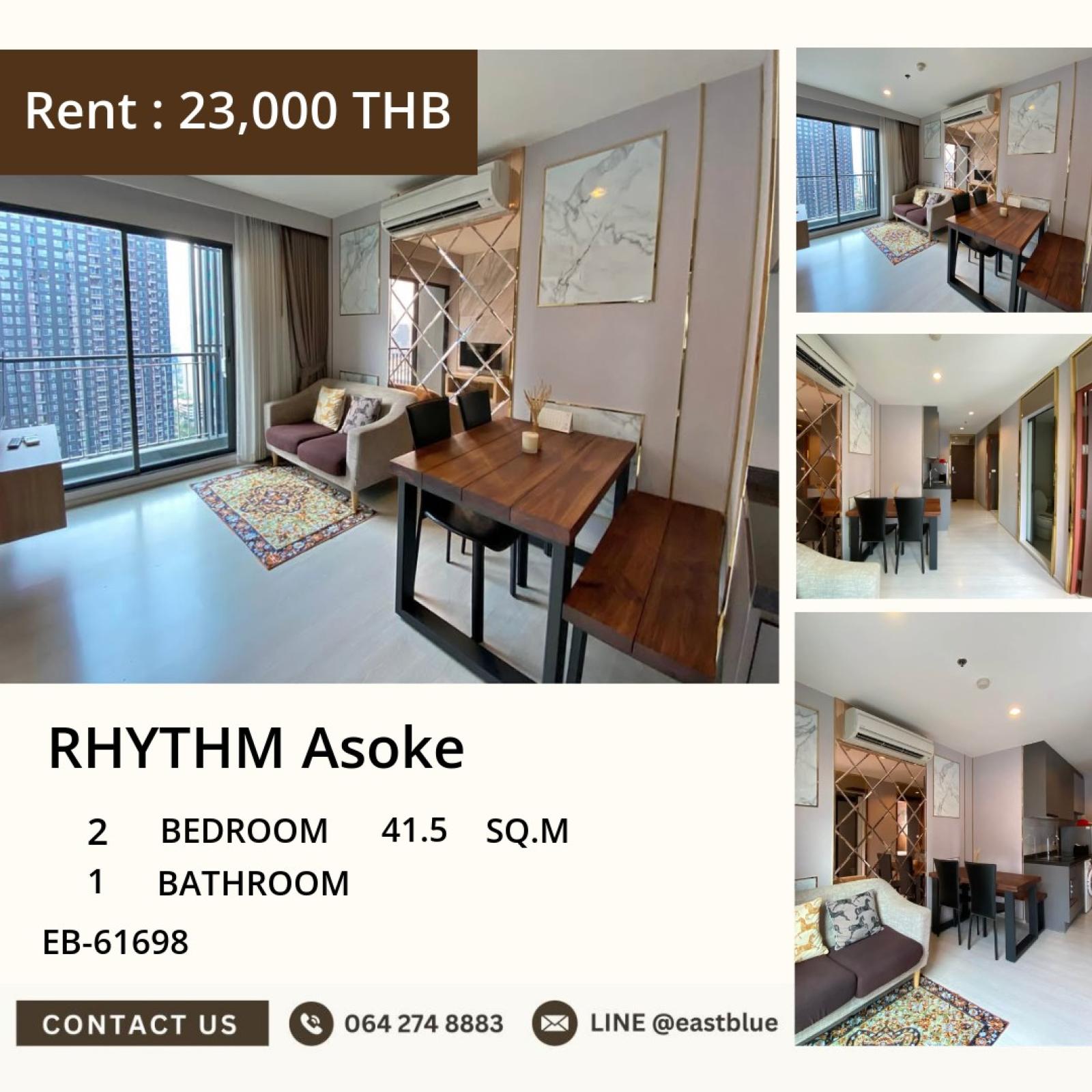 02/10/2026, For Rent RHYTHM Asoke 2-Bed 41.5 sqm near MRT Rama 9 THB 23,000 🌆 0642748883 02/10/2026, For Rent RHYTHM Asoke 2-Bed 41.5 sqm near MRT Rama 9 THB 23,000 🌆 0642748883