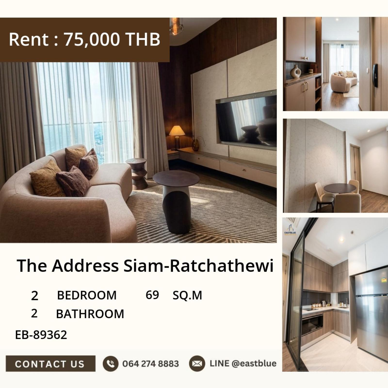 05/10/2026, 🔥 Stunning 2-Bed Condo, Prime Ratchathewi Location - 69 sqm, 75,000 THB/Month 0642748883 05/10/2026, 🔥 Stunning 2-Bed Condo, Prime Ratchathewi Location - 69 sqm, 75,000 THB/Month 0642748883
