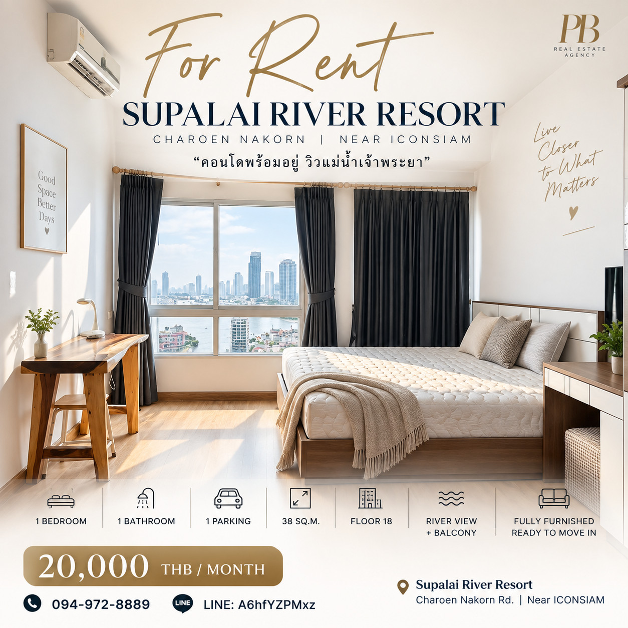 FOR RENT 🏙️ Fully Renovated River-View Condo FOR RENT 🏙️ Fully Renovated River-View Condo