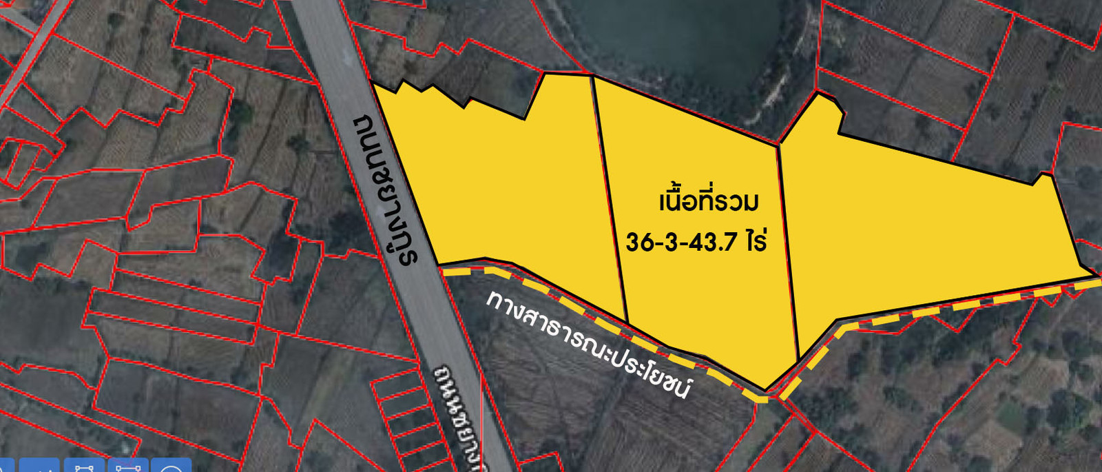 Land for sale next to Chayangkun Road, next to the road on 2 sides, Lao Bok Subdistrict, Muang Sam Sip District, Ubon Ratchathani Province. Price negotiable Partially filled – รูปที่ 2