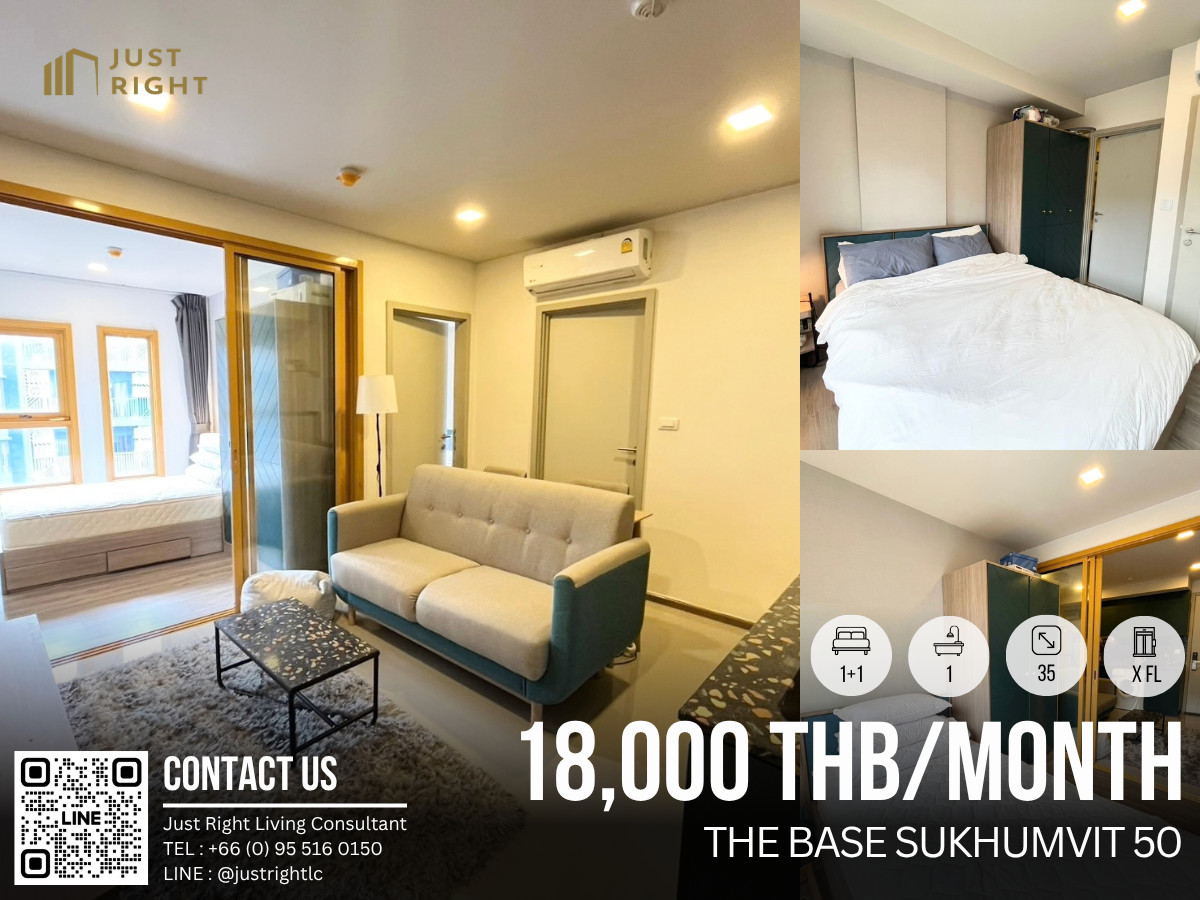 ให้เช่า The Base Sukhumvit 50 1+1 ห้องนอน 1 ห้องน้ำ 35 ตร.ม. ชั้น x ตกแต่งครบ เครื่องใช้ไฟฟ้าครบ วิวสระ ราคาเช่าพิเศษจาก 20,000 เหลือเพียง 18,000 บาท/เดือน สัญญา 1 ปีเท่านั้น ให้เช่า The Base Sukhumvit 50 1+1 ห้องนอน 1 ห้องน้ำ 35 ตร.ม. ชั้น x ตกแต่งครบ เครื่องใช้ไฟฟ้าครบ วิวสระ ราคาเช่าพิเศษจาก 20,000 เหลือเพียง 18,000 บาท/เดือน สัญญา 1 ปีเท่านั้น