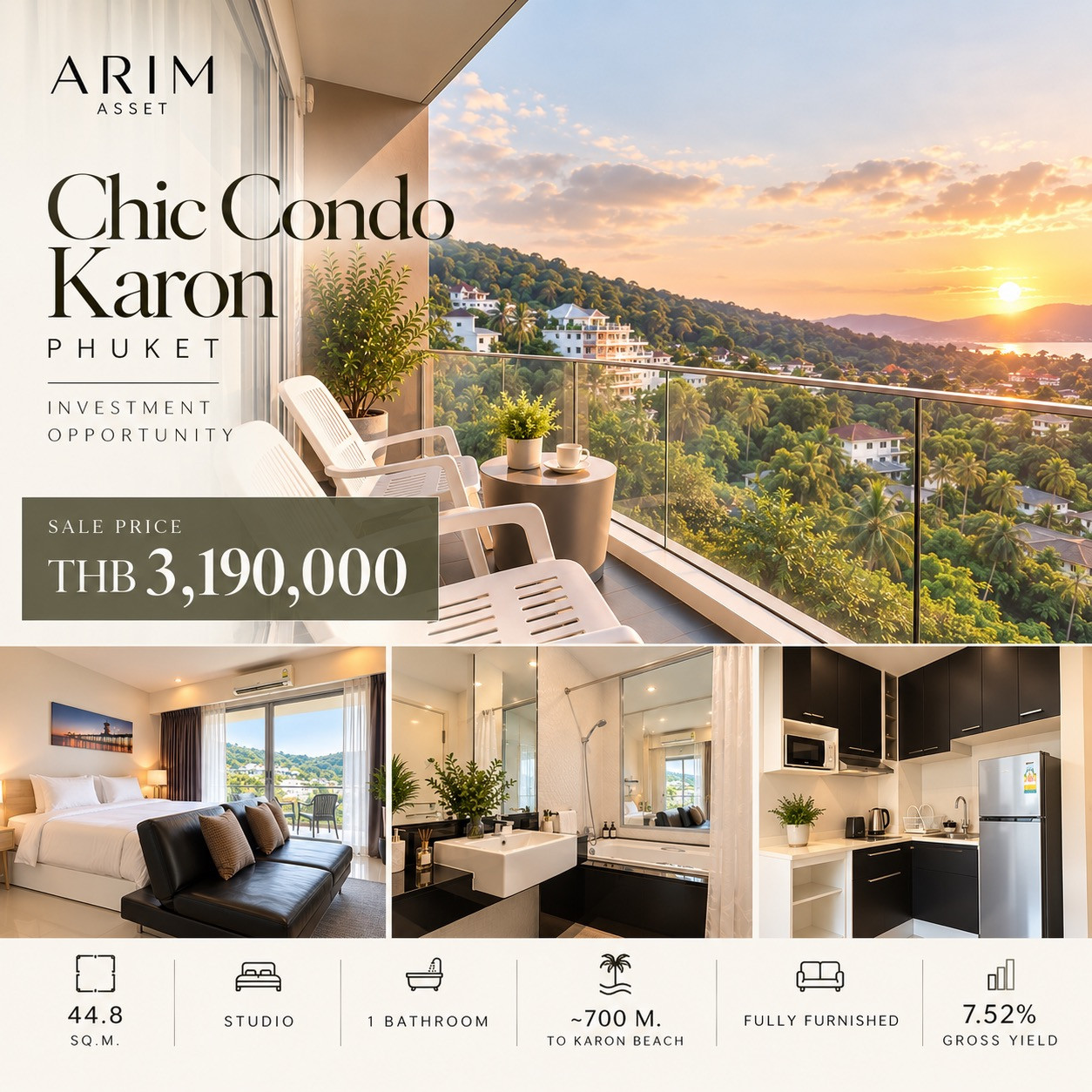 CHIC CONDO KARON | PHUKET THB 3.19M 7.52% YIELD Chic Condo Phuket suitable for investment. CHIC CONDO KARON | PHUKET THB 3.19M 7.52% YIELD Chic Condo Phuket suitable for investment.