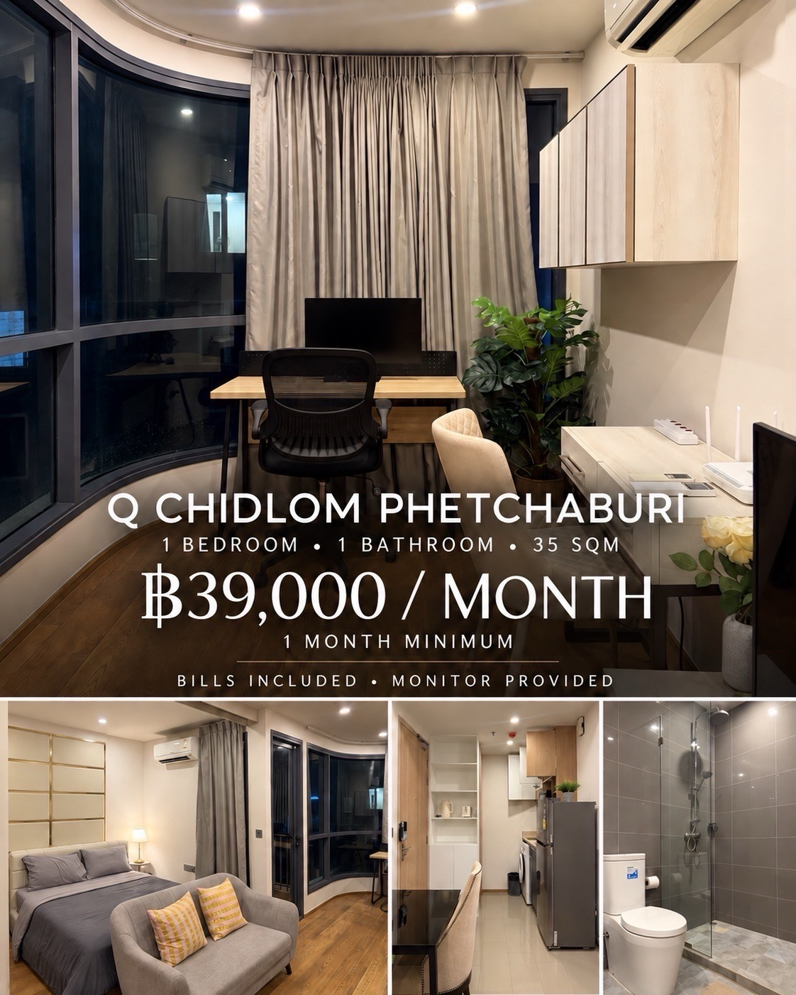 For Rent⭐️▶️ Q Chidlom-Phetchaburi Start 1 amonth For Rent⭐️▶️ Q Chidlom-Phetchaburi Start 1 amonth
