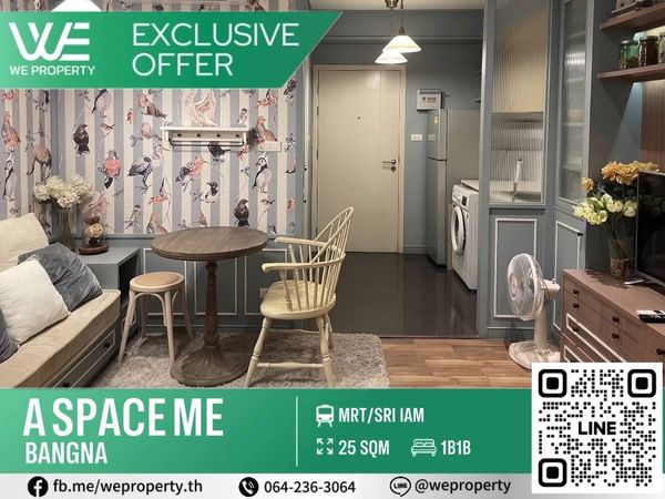 Beautiful room, perfect functions, fully furnished, built-in throughout the room!!⭐️A Space Me Bangna (A Space Me Bangna)
