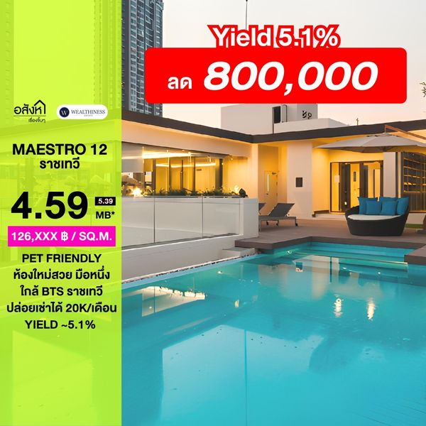 (hI 6th floor) Condo for sale, Maestro 12, size 36.20 sq m, 1 bedroom, best price, new room, near BTS Ratchathewi and MRT 📲 𝟎𝟔𝟒-𝟕𝟗𝟒𝟒𝟐𝟔𝟑(Khun Nam)