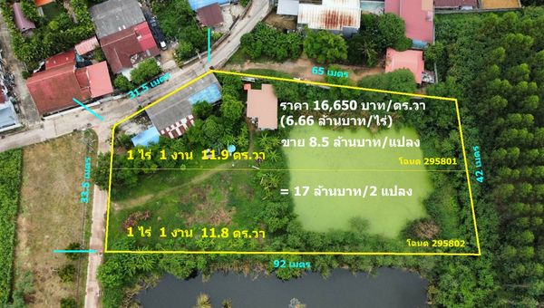 Land for sale in Khon Kaen, 2 rai 2 ngan 23.7 sq m, good location in Khon Kaen city. Near Bueng Thung Sang