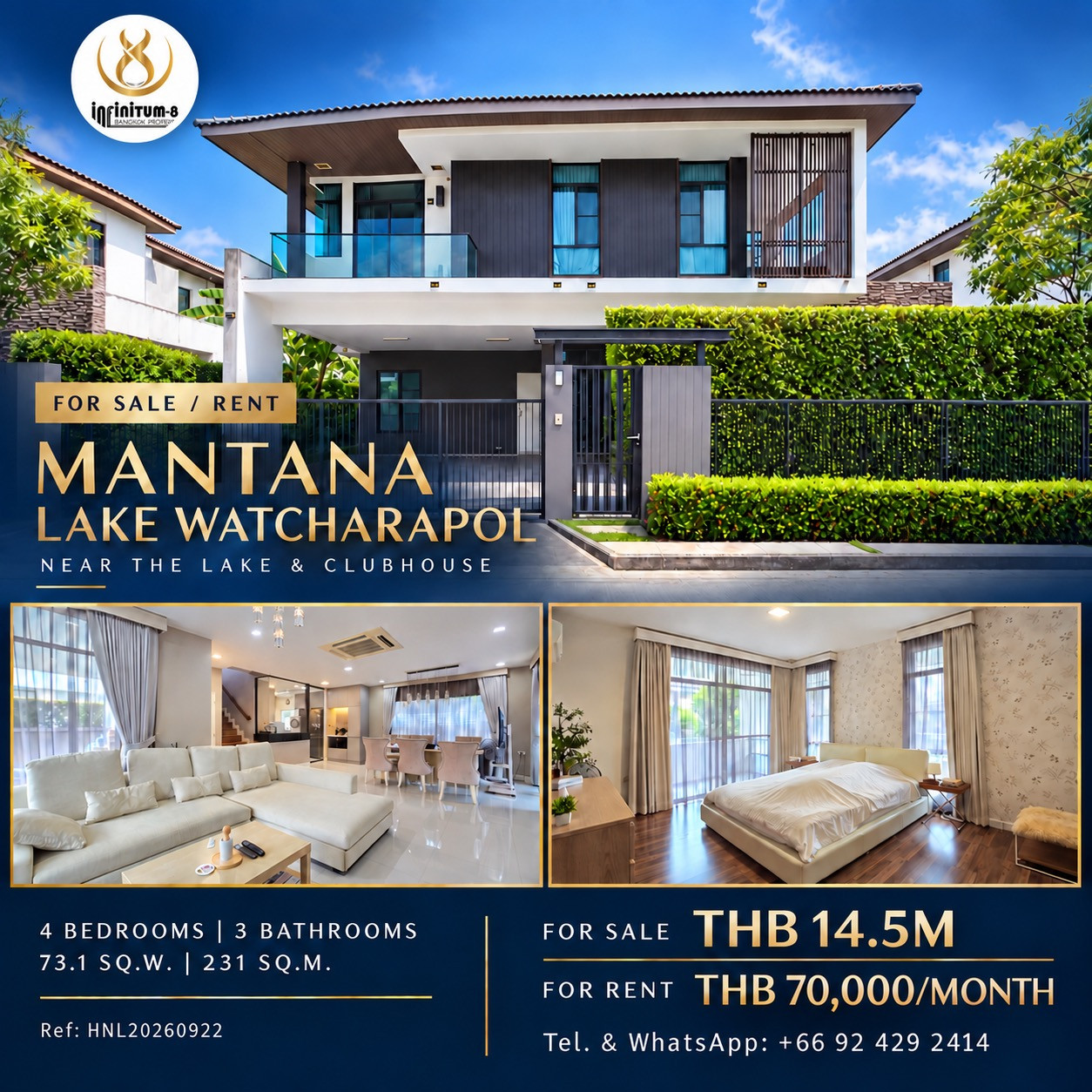 🛑FOR RENT | Luxury Detached House MANTANA LAKE WATCHARAPOL by LH Prime location near the lake and clubhouse 🛑FOR RENT | Luxury Detached House MANTANA LAKE WATCHARAPOL by LH Prime location near the lake and clubhouse