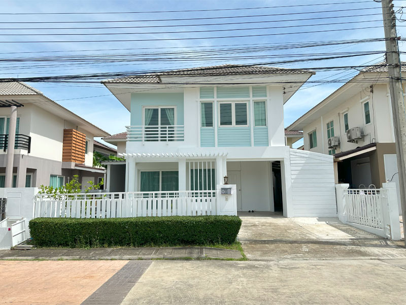 Single house for rent, Pruksatown Natura Nexts Mega Bangna, house in beautiful condition, very new. With new furniture and new electrical appliances for rent 35,000 baht / month