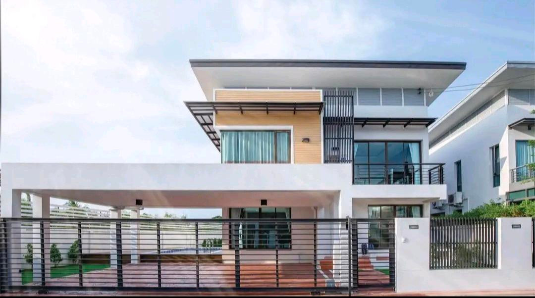2-story detached house for rent, The Emplace Village, Bang Bon 3, Soi 3, with swimming pool in the house.