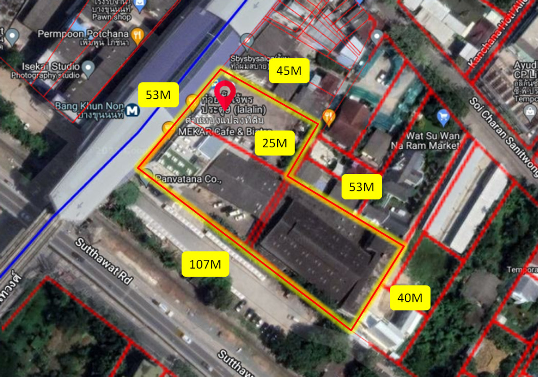 ขาย ที่ดิน ติด MRT บางขุนนนท์ ติดถนนจรัญสนิทวงศ์ 2 ไร่ 3 งาน 74.5 ตร.วา เหมาะ ทำคอนโด CC – รูปที่ 3