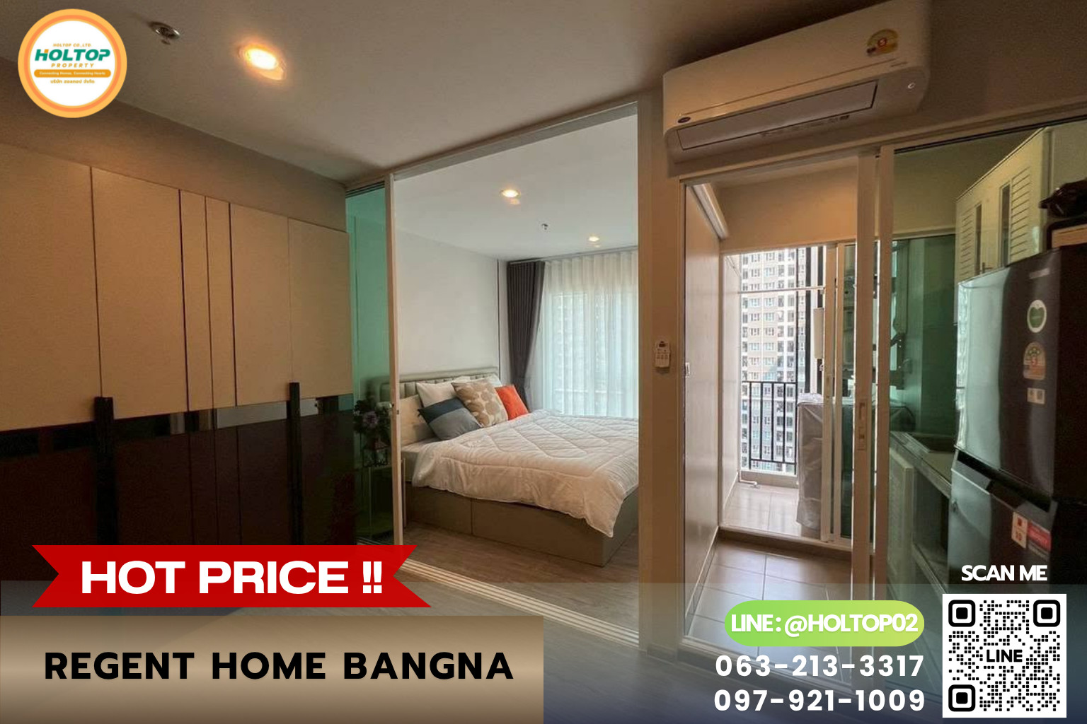#E1676💕230969ให้เช่าคอนโด Regent Home Bangna