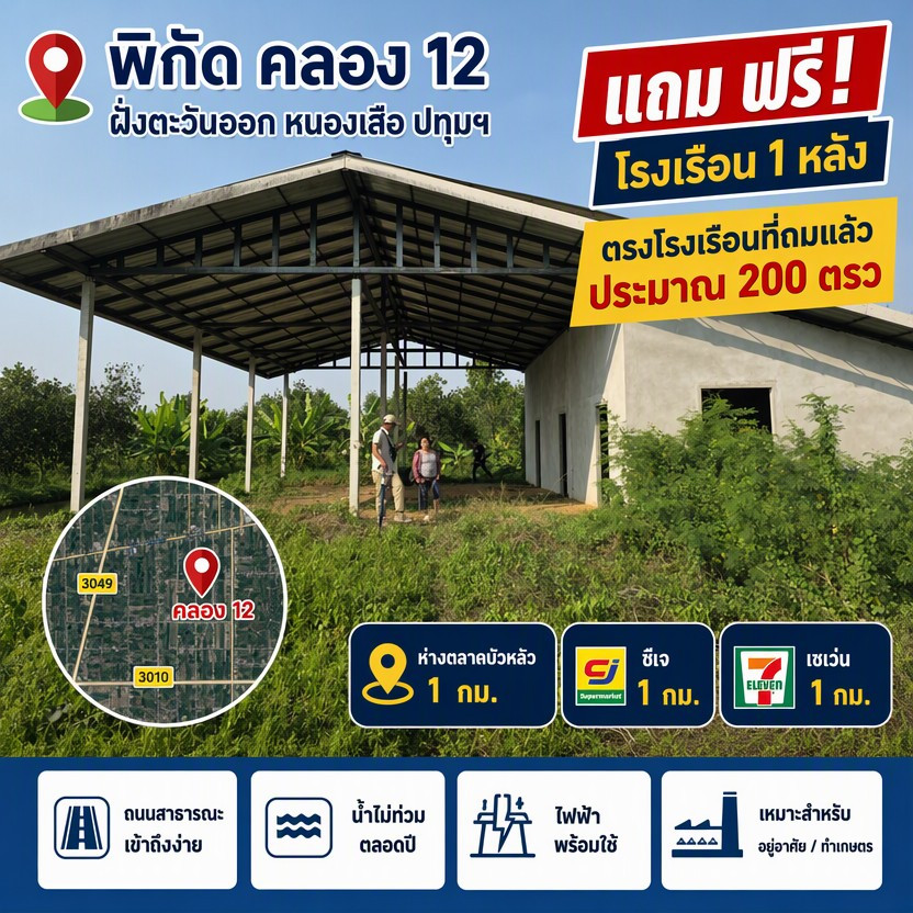 ขายสวนพร้อมโรงเรือน 1 หลัง 5 ไร่ ขายด่วน หนองเสือ ปทุม – รูปที่ 3
