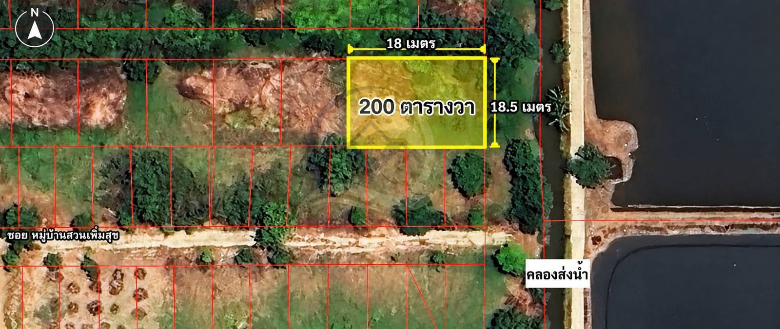 Empty land allocated 200 square wah, Suan Permsuk Village (corner plot), along Khlong 10, Rangsit-Nakhon Nayok Road.   Location near the water canal Negotiable – รูปที่ 2