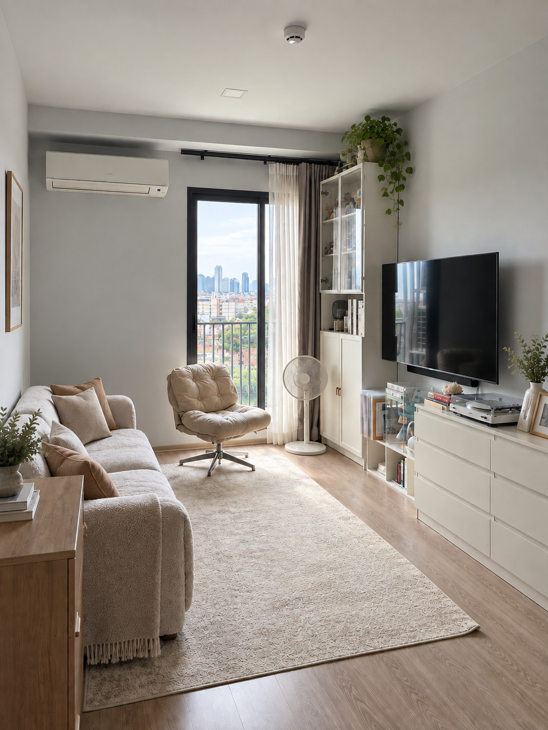 Corner condo for sale Garden view and city view of Ekkamai-Thonglor The Tree Pattanakarn-Ekkamai, special corner room, only 1 room per floor | 56 sq m | 2 bedrooms, 2 bathrooms | 8th floor | 2 car parking spaces