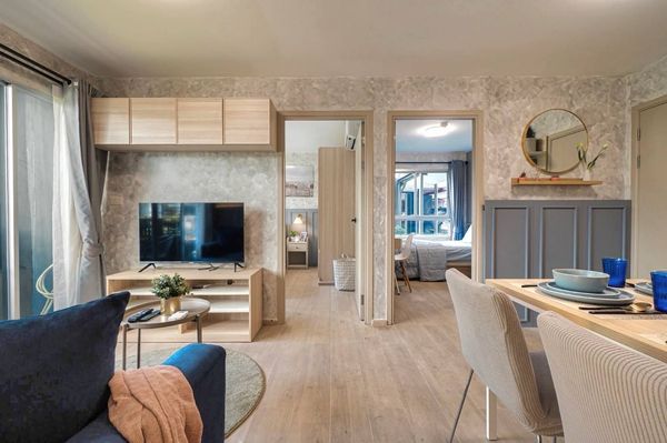 2 ห้องนอน ชั้น 1 วิวสวนและสระ ใกล้ BTS ปุณณวิถี พร้อมเข้าอยู่