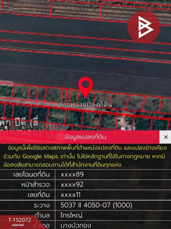 ขายที่ดิน เนื้อที่ 2 งาน ไทรน้อย นนทบุรี ทำเลดี ใกล้ทางหลวง 346