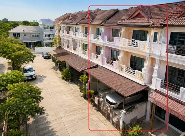 260920nnplap ให้เช่า ทาวน์เฮ้าส์ 5นอน รถไฟฟ้า MRTสายสีส้ม ราษฎร์พัฒนา 1.2กม. มิสทีน รร.เตรียมอุดมศึกษาน้อมเกล้า ลด60% ทาวน์โฮม 3 ชั้น