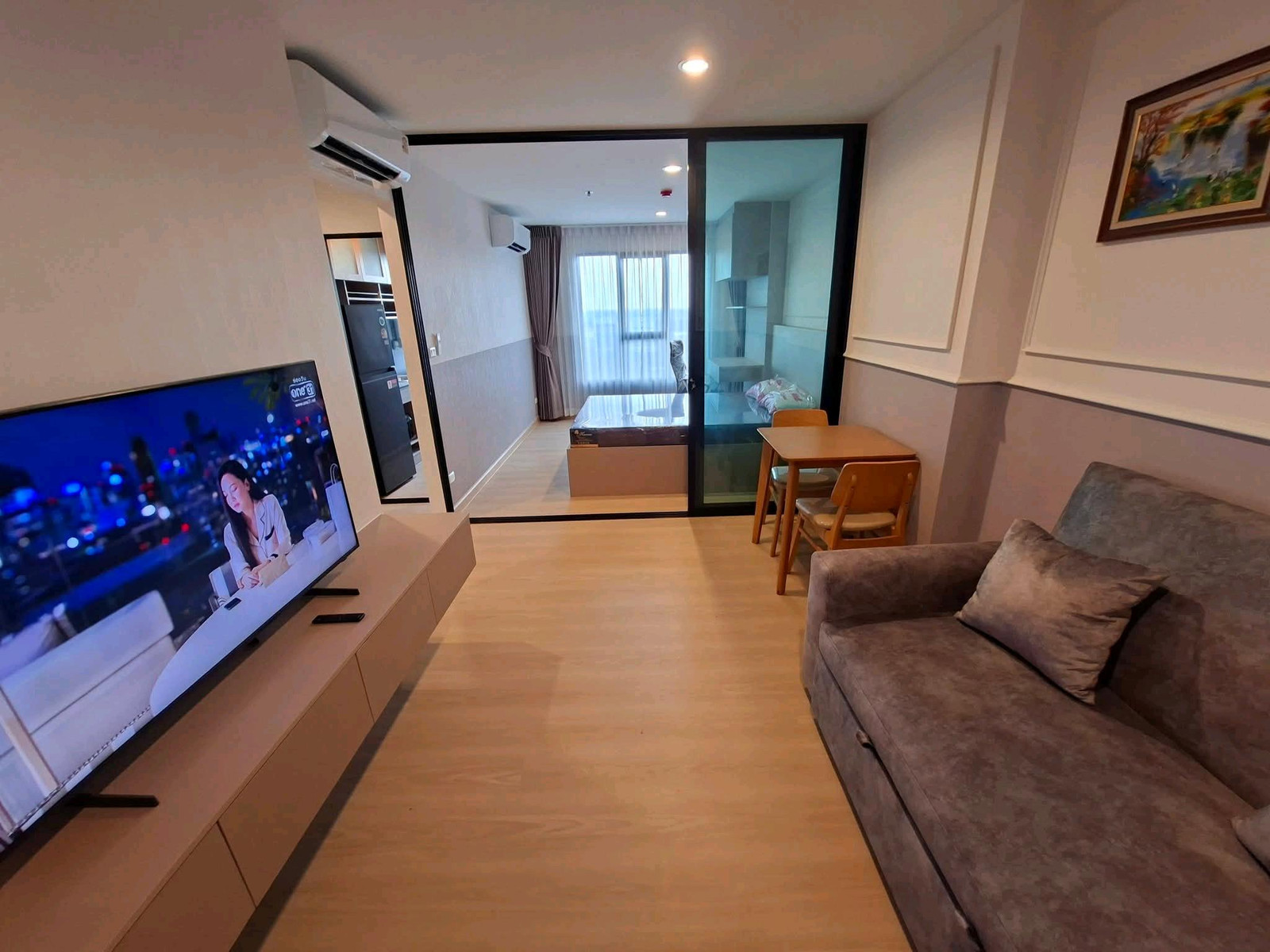 🔥For rent terra 1, north side, Thammasat view, rent 11,500/month, built-in decoration, complete coffee and tea, room not hot, not loud with car noise.