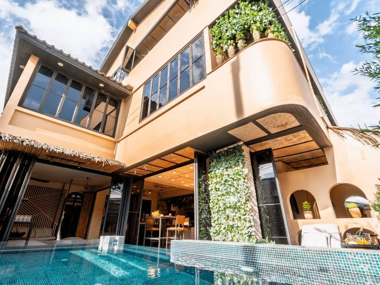 Pool Villa for sale, Bangna 14, area 50 sq m, 300 sq m, 4 bedrooms, selling for 15 million baht, near BTS Bangna T.095-195-9924 Pool Villa for sale, Bangna 14, area 50 sq m, 300 sq m, 4 bedrooms, selling for 15 million baht, near BTS Bangna T.095-195-9924