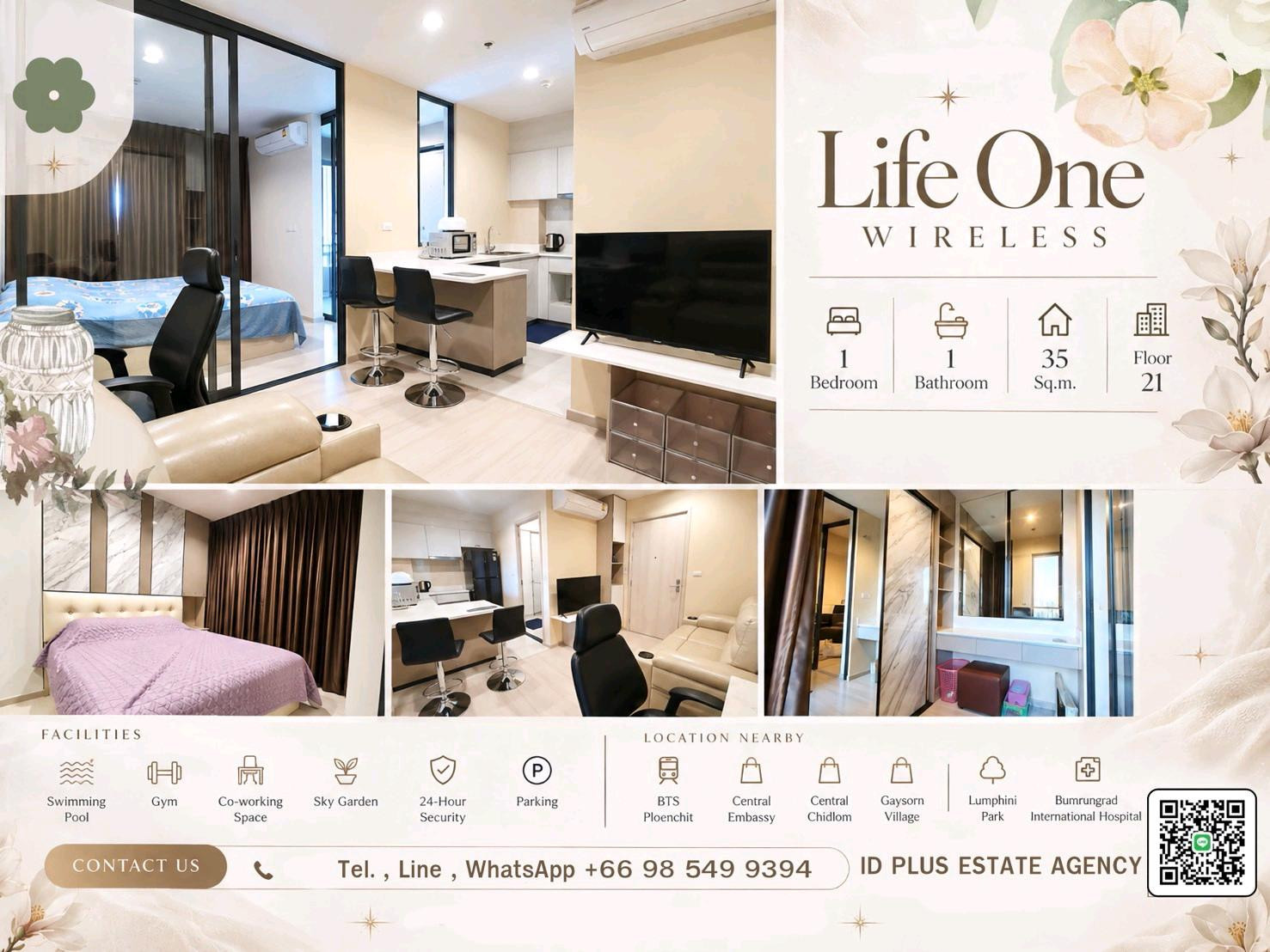 🏢 Condo room for Rent | Life One wireless @🚶🏻♂️walk 7 mins. to BTS Ploenchit @ 📍 Location: Ploenchit 💰 Rental Price: 26k. 📐 Size: 35 sq.m 🛏️ Type: 1 bedr plus 🏙️ Floor: 21 🏢 Condo room for Rent | Life One wireless @🚶🏻♂️walk 7 mins. to BTS Ploenchit @ 📍 Location: Ploenchit 💰 Rental Price: 26k. 📐 Size: 35 sq.m 🛏️ Type: 1 bedr plus 🏙️ Floor: 21