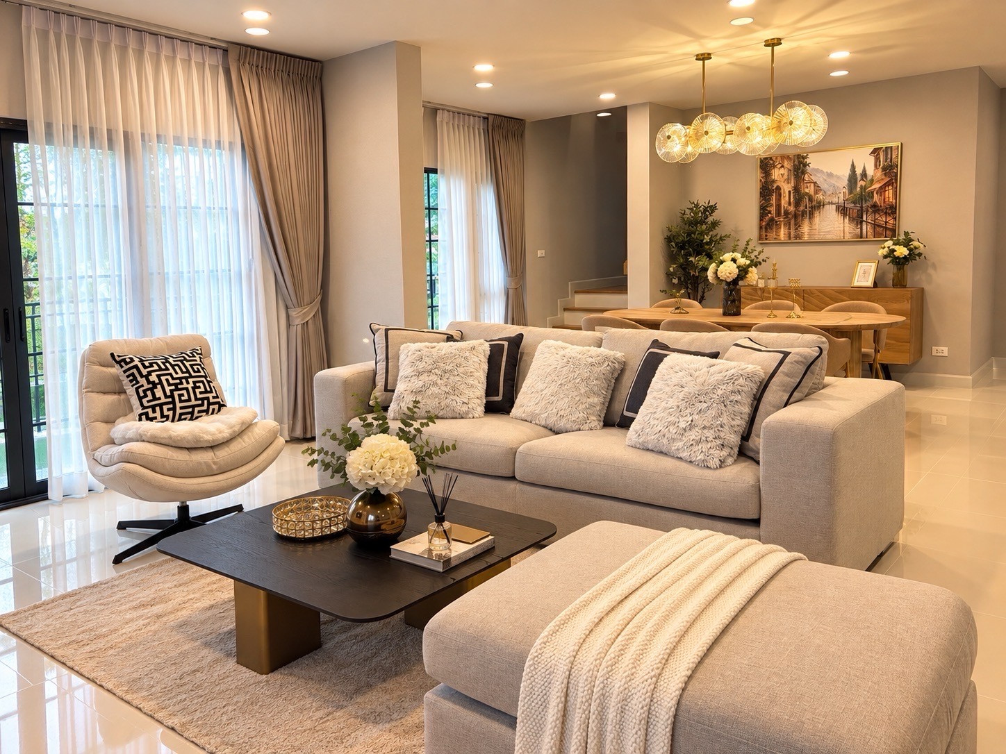 🌟For Rent: End Detached House at Centro Bangna Phase 2 — Private Zone | 4 Bedrooms | 5 Bathrooms | 92 sq.w. Land | Parking for up to 7 Cars  A spacious two-storey detached house at the end of the row, located in a privat – รูปที่ 2