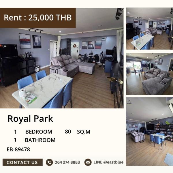 23/09/2026, Royal Park Spacious 80 sqm for Rent at 25,000 THB, Near BTS Ari 🌳 0642748883