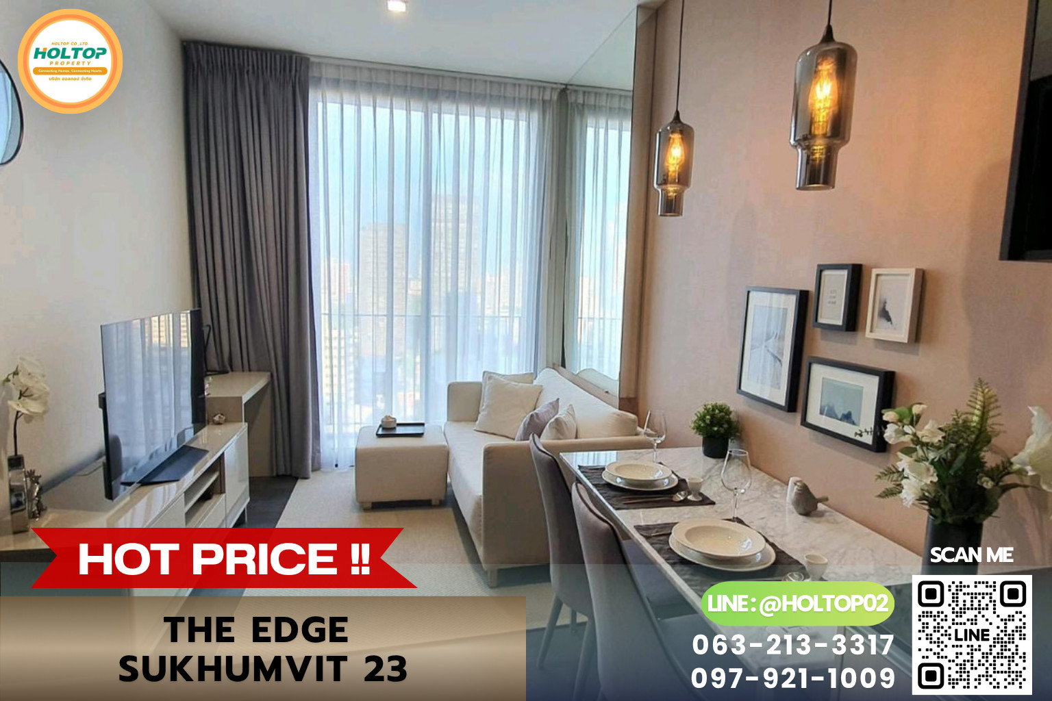 #E1690💕270969 For Rent Condo The Edge Sukhumvit 23