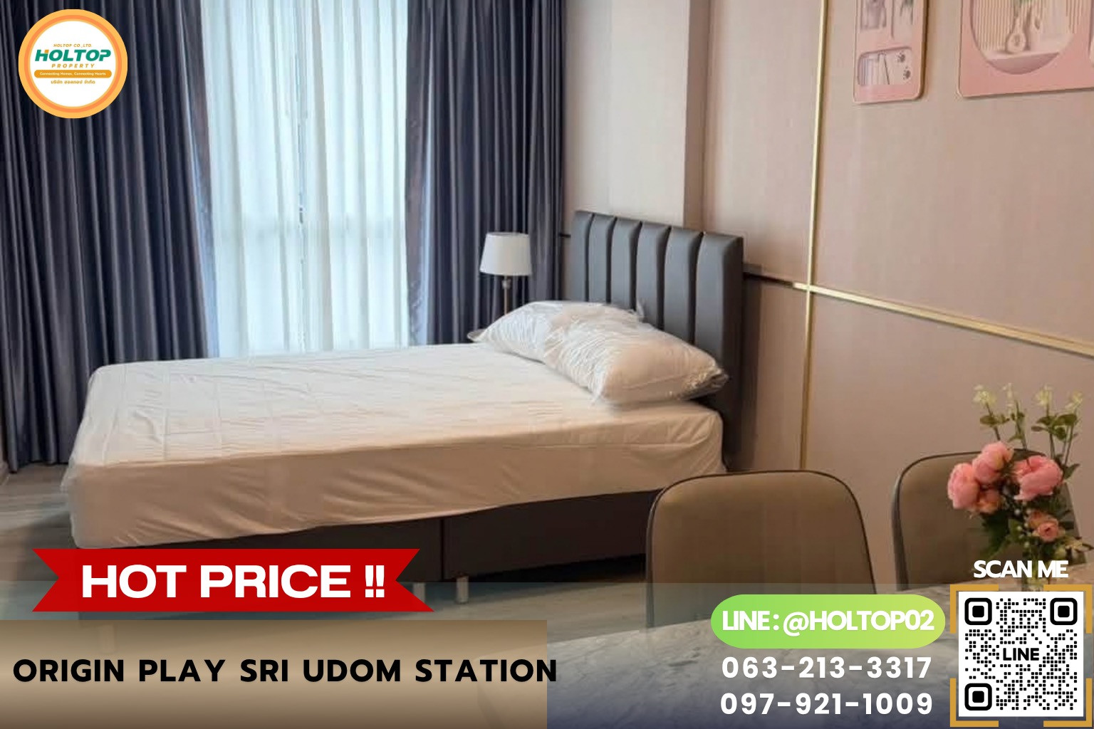 #R10866 ให้เช่าคอนโด Origin Play Sri Udom Station
