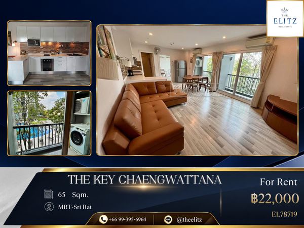 ✨ For rent THE KEY Chaengwattana | Large room, Combined, swimming pool view - fully furnished You can move in now ✨