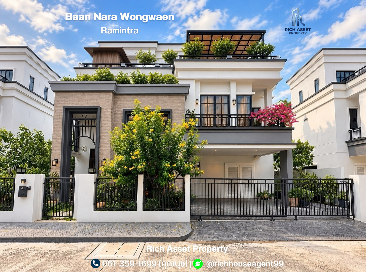 3-story detached house for rent, Baan Nara Wongwaen-Ramindra, 67 sq m, 4 bedrooms, with sauna, 120,000 baht/month. 3-story detached house for rent, Baan Nara Wongwaen-Ramindra, 67 sq m, 4 bedrooms, with sauna, 120,000 baht/month.