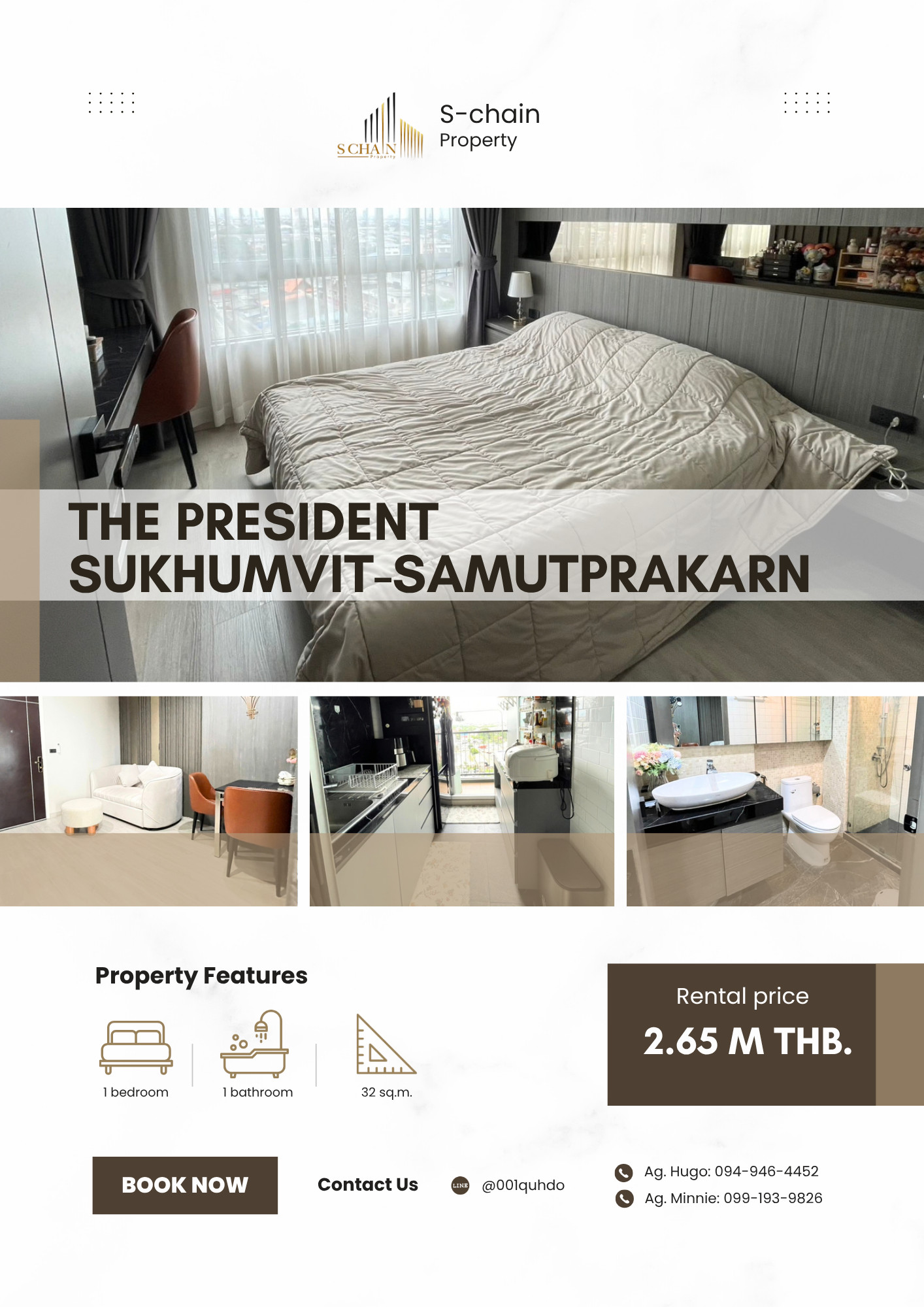🏙️🚆 Next to BTS Phraeksa! Easy to travel, suitable for both living and investing 💖✨ The President Sukhumvit–Samutprakan ✨ NO-080