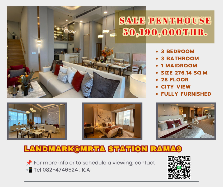 ✨ Sell‼️ Penthouse 3 Bed LandMark @MRTA Station Rama9 คอนโดใหม่พร้อมเข้าอยู่ บนถนนพระราม 9 ใกล้ MRT พระราม 9 ✨ Sell‼️ Penthouse 3 Bed LandMark @MRTA Station Rama9 คอนโดใหม่พร้อมเข้าอยู่ บนถนนพระราม 9 ใกล้ MRT พระราม 9