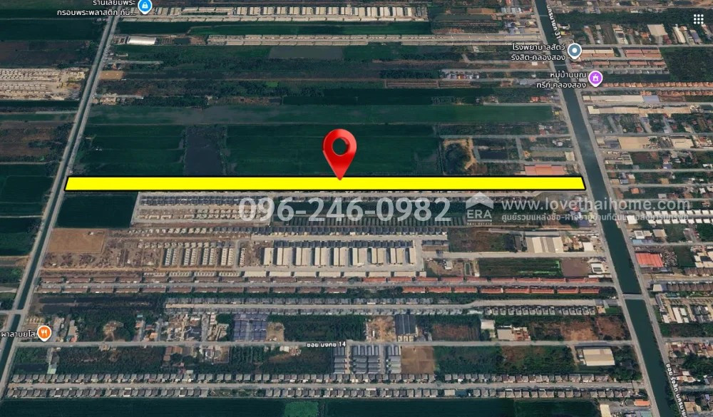 Land for sale, Rangsit Khlong 2, Khlong Luang, area 18-3-32.6 rai, selling for only 13,750 baht per square meter, next to The Duet Village. Rangsit Khlong Song Suitable for building housing projects. The front and back of the land are next to the main roa – รูปที่ 2