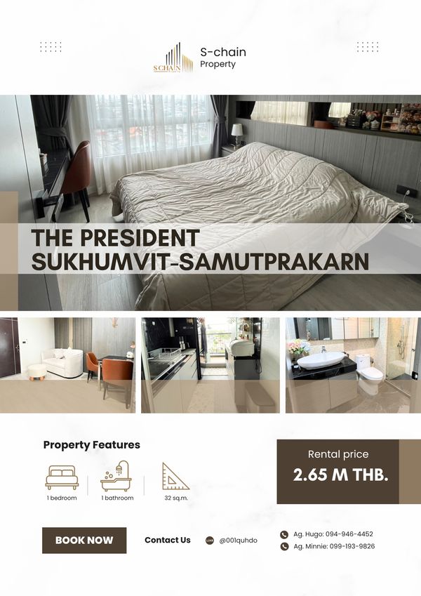 🏙️🚆 ติด BTS แพรกษา! เดินทางง่าย เหมาะทั้งอยู่เองและลงทุน 💖✨ The President Sukhumvit–Samutprakan ✨ NO-080