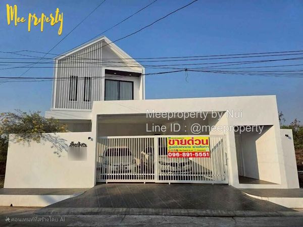 2-story detached house for sale, Nordic style — fully furnished, ready to move in!  Nakarin Garden Village, Soi Romklao 19/1, Lat Krabang 💎 Land 66 sq m. | Usable area 195 sq m. ME-314