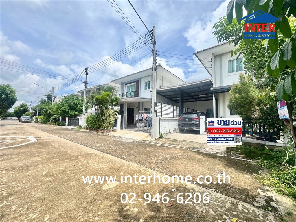 Twin house, 2 floors, 40.2 sq m, Lance Ocrip Village, Phetkasem 81, near Wat Nong Khaem. Soi Phetkasem 81, Phetkasem Road, Wat Nong Khaem-Srinuan, Krathum Baen, Samut Sakhon