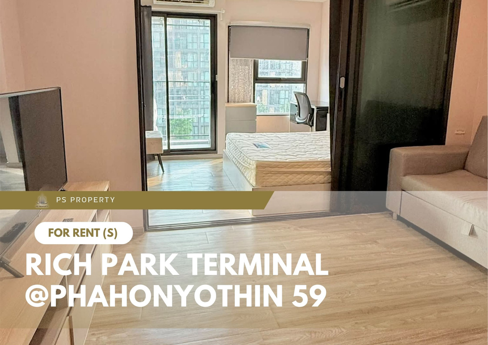 For Rent 🔥 Rich Park Terminal @Phahonyothin 59 🔥 Fully furnished and equipped with appliances; near Kasetsart University.