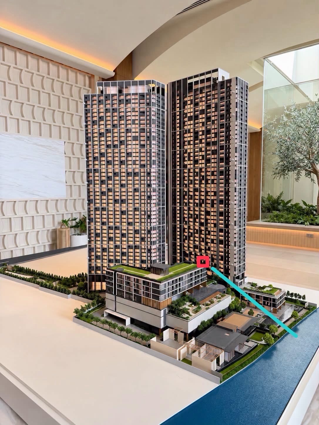 Selling down payment reference baie river Bang Pho Type B2 34.60 sq m, garden view, 1 bed 1 bath, fully furnished, only 3.57 MB