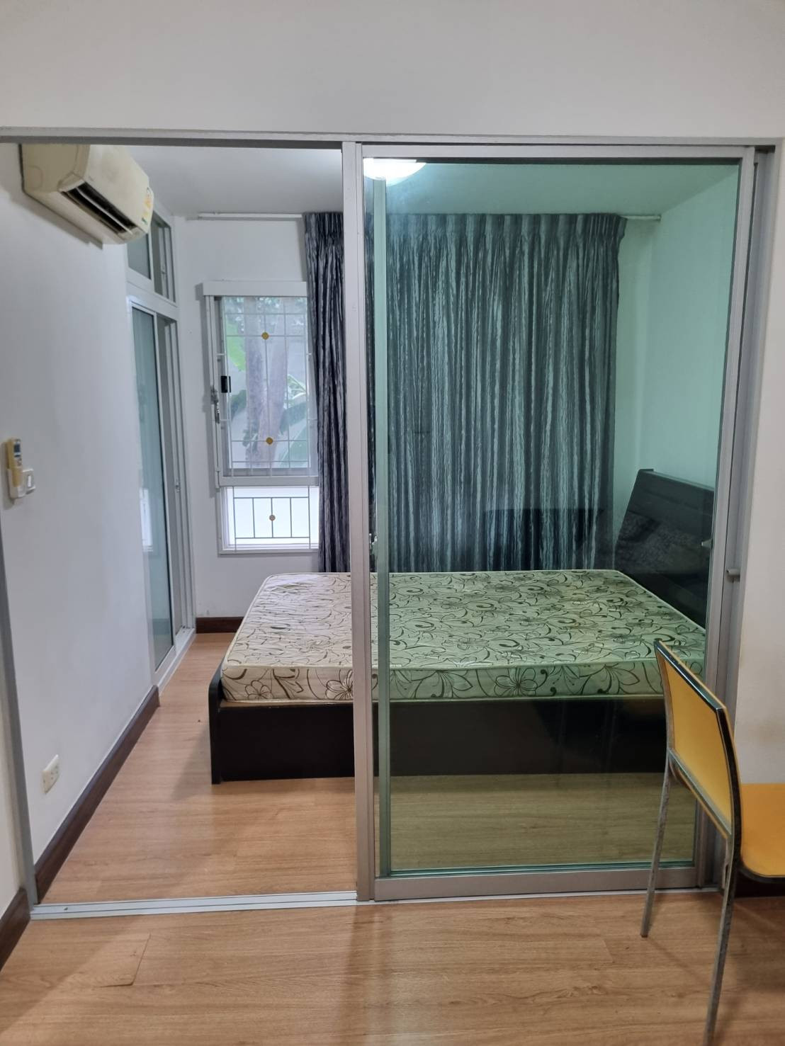 🥝🥝 (Empty room) Condo for rent, Den Vibhavadi 🥝🥝 1st floor, size 29 sq m., garden view, fully furnished, ready to move in.