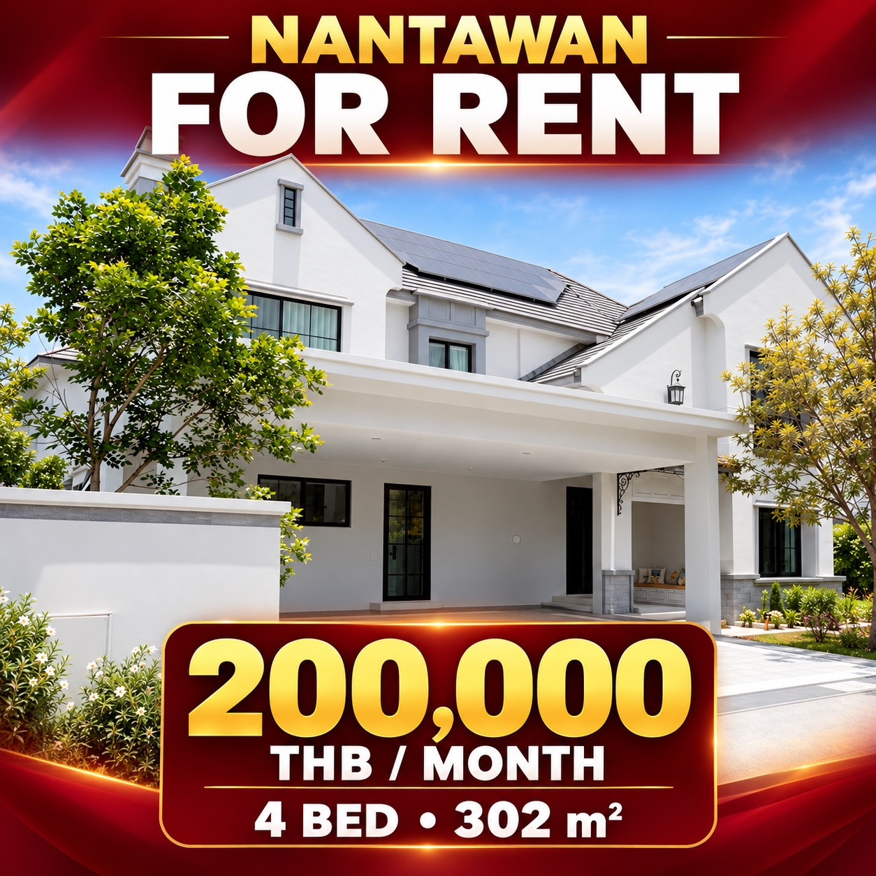 FOR RENT | Nantawan Rama 9 – New Krungthep Kreetha Furnished 4-Bedroom Corner House | ฿200,000/month FOR RENT | Nantawan Rama 9 – New Krungthep Kreetha Furnished 4-Bedroom Corner House | ฿200,000/month