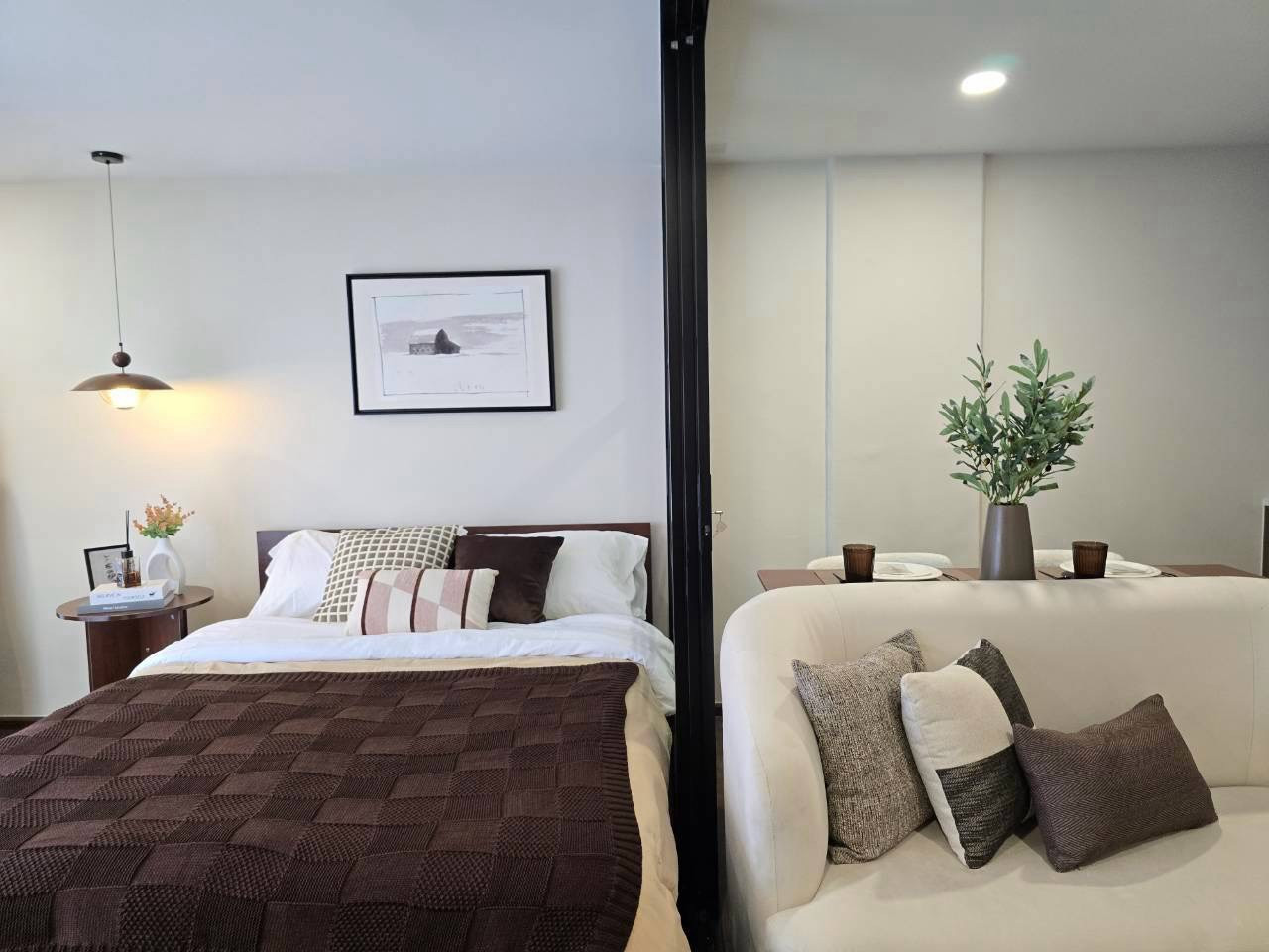 K-7224 🔥🔥Condo next to BTS Lat Phrao 101, newly decorated room, high floor, city villa project, Lat Phrao 130, ready to move in.
