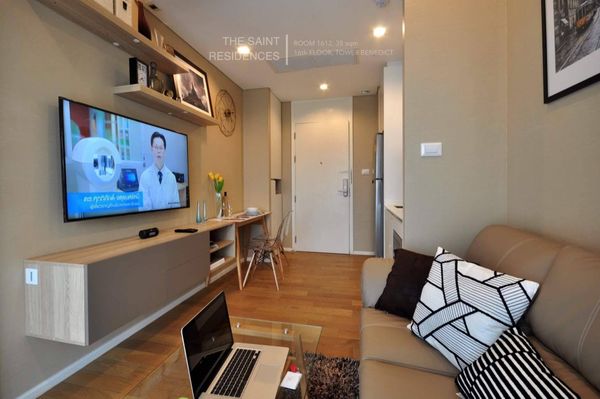 🍊🍹The Saint Residences🍹🍊 1 BEDROOM + 1 BATHROOMS | 33.5SQ.M.  - Rental Price : 19,000 Baht/month